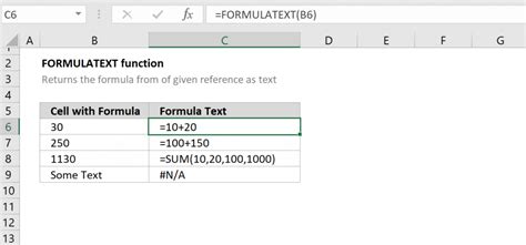 Excel FORMULATEXT function .
